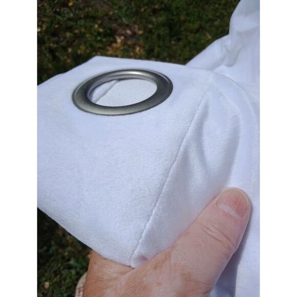 White Grommet Curtain Panels 52" x *82" Set of 2 by Lordtex - Picture 4 of 7